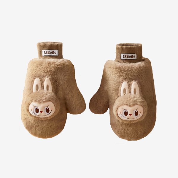 Warm Fluffy Holiday Series- LABUBU Plush Gloves - Image 3