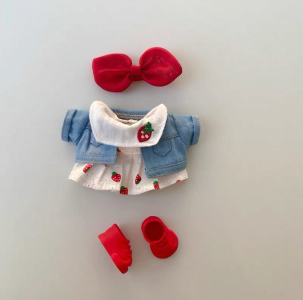 Labubu Denim Jacket Strawberry Skirt(Hnadmade Design) - Image 5