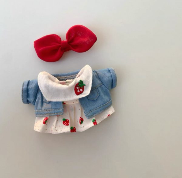 Labubu Denim Jacket Strawberry Skirt(Hnadmade Design) - Image 6
